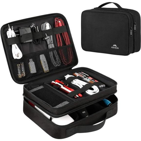 Electronics Organizer Travel Case,Water Resistant Cable Organizer Bag for Travel - Picture 1 of 6